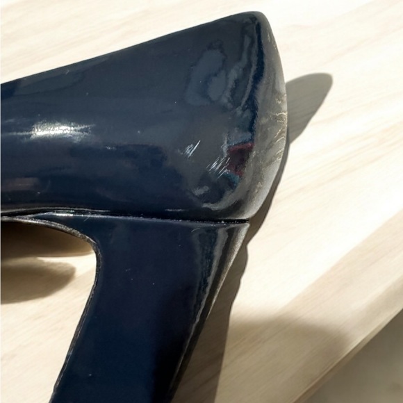 Tory Burch Raleigh Patent Leather Pump Shoes  Navy Size 6.5 - Picture 6 of 11